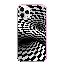 Чехол iPhone 11 Pro матовый Геометрическая объёмная композиция Авангард, цвет: 3D-розовый
