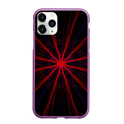 Чехол iPhone 11 Pro матовый Красный эфир 3D - абстракция / 3D-Фиолетовый – фото 1