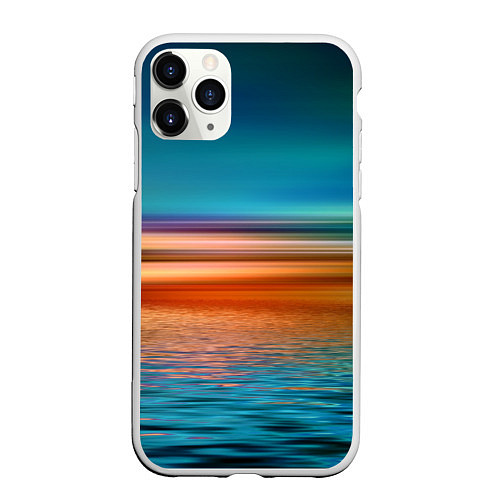 Чехол iPhone 11 Pro матовый Море с размытым фоном / 3D-Белый – фото 1