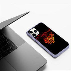 Чехол iPhone 11 Pro матовый Nightwish кельтский волк с горящей головой, цвет: 3D-светло-сиреневый — фото 2