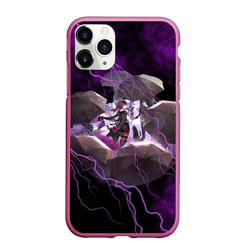 Чехол iPhone 11 Pro матовый Кафка Honkai star rail / 3D-Малиновый – фото 1