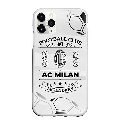 Чехол iPhone 11 Pro матовый AC Milan Football Club Number 1 Legendary / 3D-Белый – фото 1