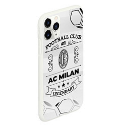 Чехол iPhone 11 Pro матовый AC Milan Football Club Number 1 Legendary, цвет: 3D-белый — фото 2