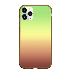 Чехол iPhone 11 Pro матовый Градиент Фисташки Gradient, цвет: 3D-коричневый