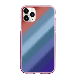 Чехол iPhone 11 Pro матовый Полосатый коричнево-голубой паттерн