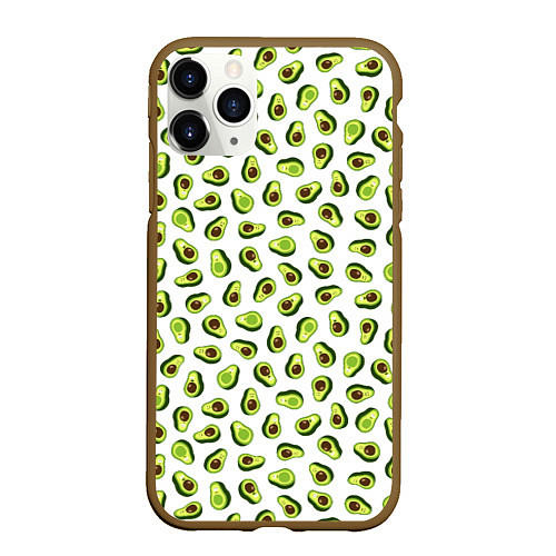 Чехол iPhone 11 Pro матовый Смешное авокадо на белом фоне / 3D-Коричневый – фото 1