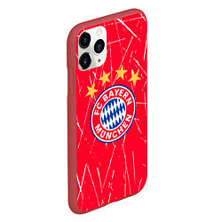 Чехол iPhone 11 Pro матовый Bayern munchen белые царапины на красном фоне, цвет: 3D-красный — фото 2