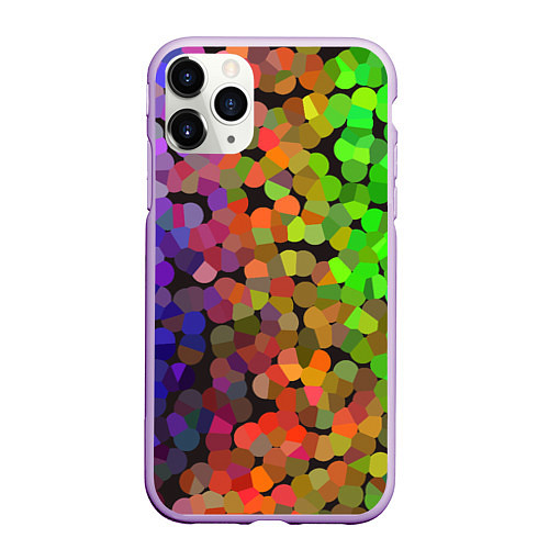 Чехол iPhone 11 Pro матовый Яркая палитра красок - блики / 3D-Сиреневый – фото 1