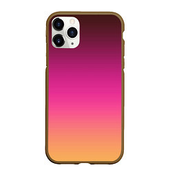 Чехол iPhone 11 Pro матовый Оранжево-пурпурный градиент, цвет: 3D-коричневый