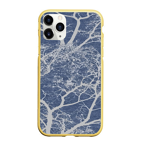 Чехол iPhone 11 Pro матовый Композиция из веток Природа / 3D-Желтый – фото 1