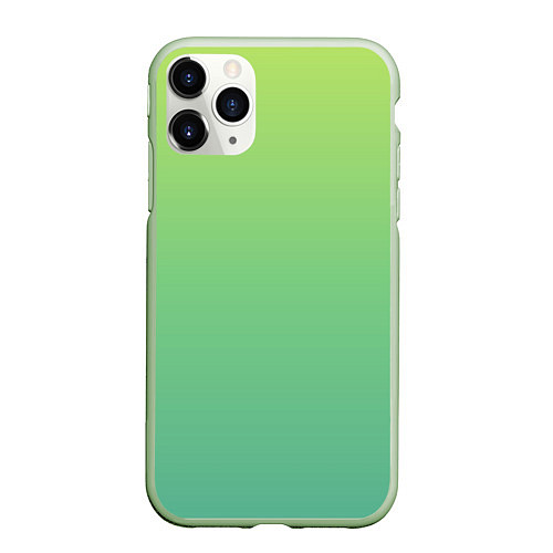 Чехол iPhone 11 Pro матовый Shades of Green GRADIENT / 3D-Салатовый – фото 1