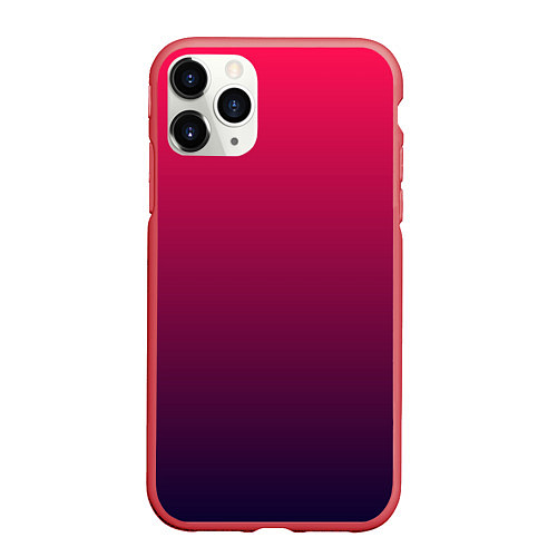 Чехол iPhone 11 Pro матовый RED to dark BLUE GRADIENT / 3D-Красный – фото 1