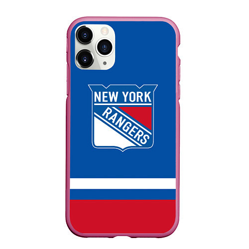 Чехол iPhone 11 Pro матовый New York Rangers Панарин / 3D-Малиновый – фото 1