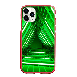 Чехол iPhone 11 Pro матовый Неоновые лестницы - Зелёный