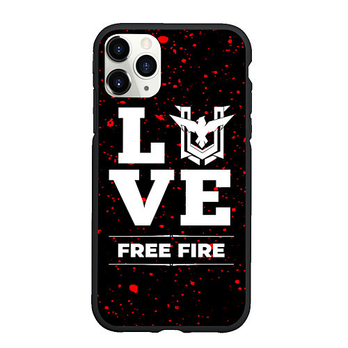 Чехол iPhone 11 Pro матовый Free Fire Love Классика / 3D-Черный – фото 1