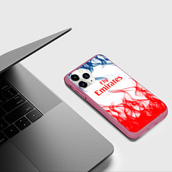 Чехол iPhone 11 Pro матовый Arsenal пламя, цвет: 3D-малиновый — фото 2