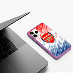 Чехол iPhone 11 Pro матовый Арсенал arsenal logo, цвет: 3D-фиолетовый — фото 2