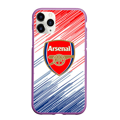 Чехол iPhone 11 Pro матовый Арсенал arsenal logo / 3D-Фиолетовый – фото 1