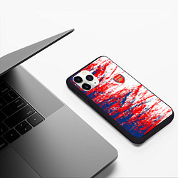 Чехол iPhone 11 Pro матовый Arsenal fc арсенал фк texture, цвет: 3D-черный — фото 2