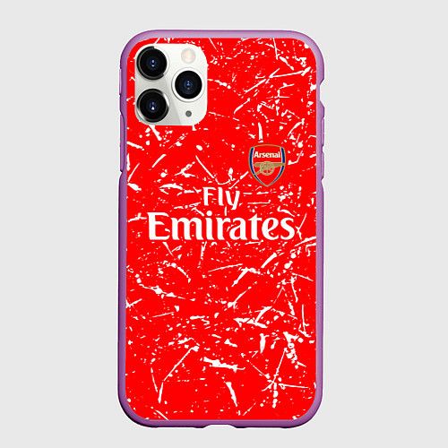 Чехол iPhone 11 Pro матовый Arsenal fly emirates sport / 3D-Фиолетовый – фото 1