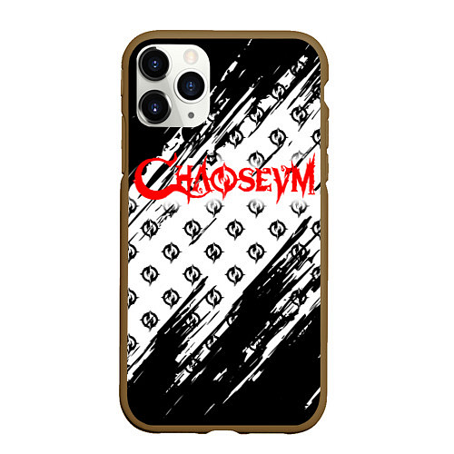 Чехол iPhone 11 Pro матовый Chaoseum Pattern Logo / 3D-Коричневый – фото 1