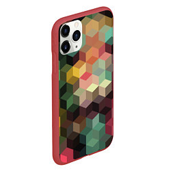 Чехол iPhone 11 Pro матовый Разноцветный геометрический узор 3D, цвет: 3D-красный — фото 2