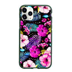 Чехол iPhone 11 Pro матовый Floral pattern Summer night Fashion trend
