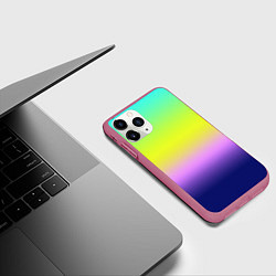 Чехол iPhone 11 Pro матовый Разноцветный размытый фон градиент, цвет: 3D-малиновый — фото 2