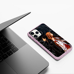 Чехол iPhone 11 Pro матовый Кирито и Асуна - Sword Art Online, цвет: 3D-розовый — фото 2