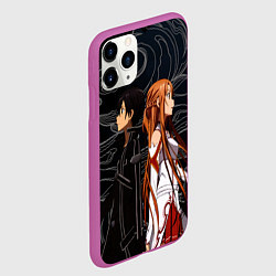 Чехол iPhone 11 Pro матовый Кирито и Асуна - Sword Art Online, цвет: 3D-фиолетовый — фото 2