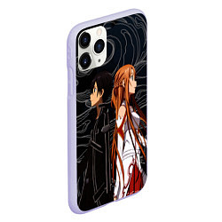 Чехол iPhone 11 Pro матовый Кирито и Асуна - Sword Art Online, цвет: 3D-светло-сиреневый — фото 2