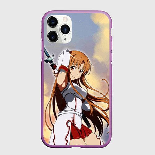 Чехол iPhone 11 Pro матовый Асуна Юки - Sword Art Online / 3D-Фиолетовый – фото 1