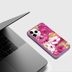 Чехол iPhone 11 Pro матовый Красочный цветочный паттерн Лето Fashion trend 202, цвет: 3D-фиолетовый — фото 2