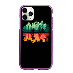 Чехол iPhone 11 Pro матовый Stranger Things Wrong Side, цвет: 3D-фиолетовый