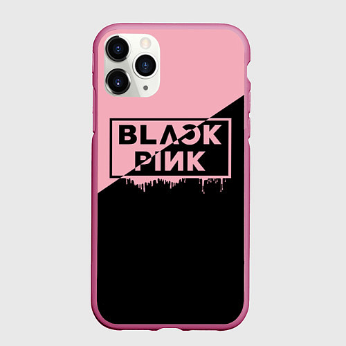 Чехол iPhone 11 Pro матовый BLACKPINK BIG LOGO / 3D-Малиновый – фото 1