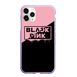 Чехол iPhone 11 Pro матовый BLACKPINK BIG LOGO, цвет: 3D-светло-сиреневый