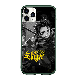 Чехол iPhone 11 Pro матовый Demon slayerИстребитель демонов, цвет: 3D-темно-зеленый