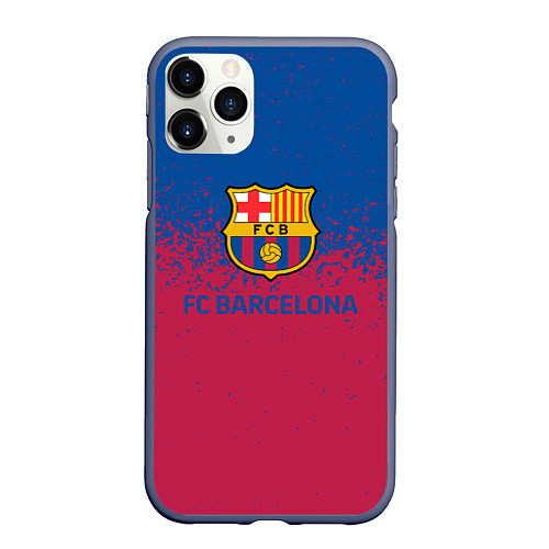 Чехол iPhone 11 Pro матовый Fc barcelona / 3D-Серый – фото 1