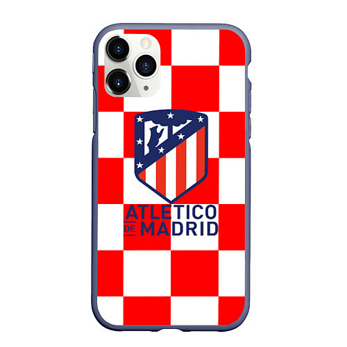 Чехол iPhone 11 Pro матовый Atletico madrid кубики / 3D-Серый – фото 1