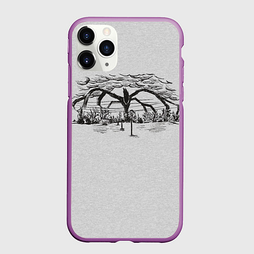 Чехол iPhone 11 Pro матовый Очень странные дела Истязатель разума / 3D-Фиолетовый – фото 1