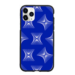 Чехол iPhone 11 Pro матовый ABSTRACT PATTERN ON A BLUE BACKGROUND, цвет: 3D-черный