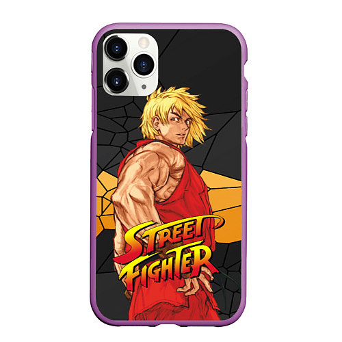 Чехол iPhone 11 Pro матовый Кен Мастерс - Street Fighter / 3D-Фиолетовый – фото 1