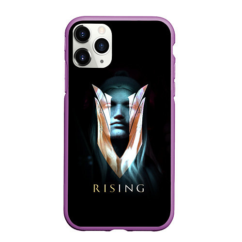 Чехол iPhone 11 Pro матовый V rising - вампир / 3D-Фиолетовый – фото 1