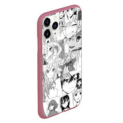 Чехол iPhone 11 Pro матовый Horimiya pattern, цвет: 3D-малиновый — фото 2