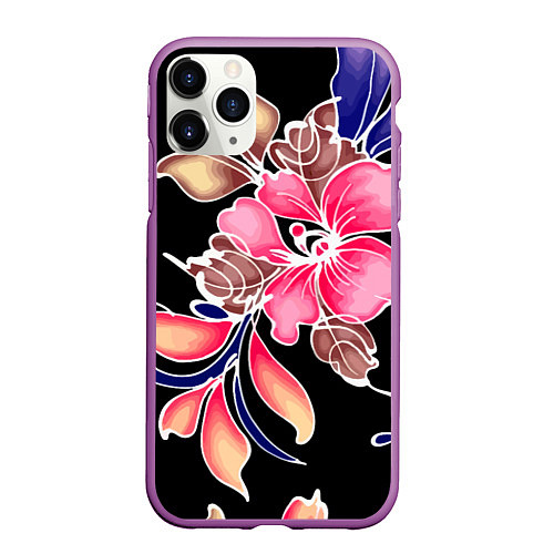 Чехол iPhone 11 Pro матовый Сон в летнюю ночь Beautiful flower / 3D-Фиолетовый – фото 1