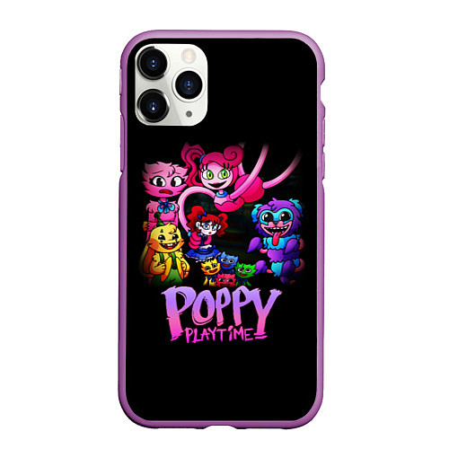 Чехол iPhone 11 Pro матовый POPPY PLAYTIME chapter 2 персонажи игры / 3D-Фиолетовый – фото 1