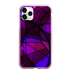 Чехол iPhone 11 Pro матовый Абстрактный в пурпурных тонах узор