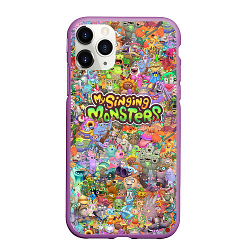 Чехол iPhone 11 Pro матовый MY SINGING MONSTERS ПЕРСОНАЖИ / 3D-Фиолетовый – фото 1