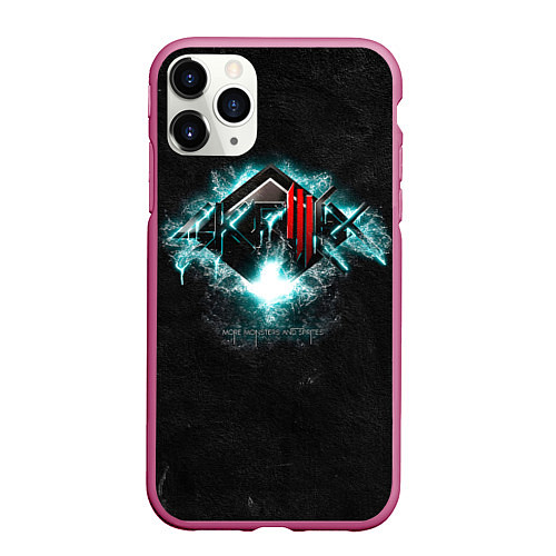 Чехол iPhone 11 Pro матовый More Monsters and Sprites - Skrillex / 3D-Малиновый – фото 1