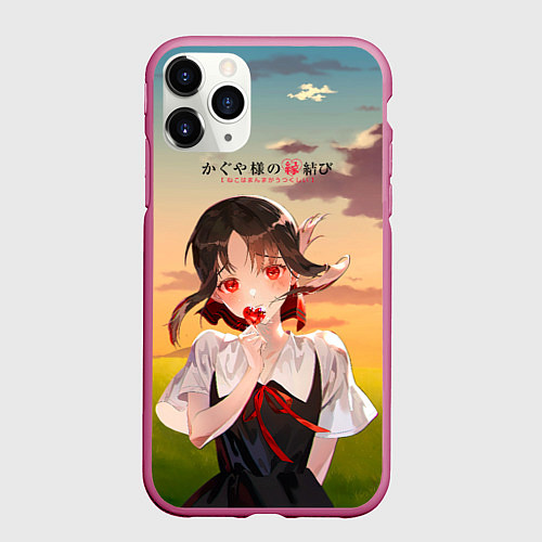 Чехол iPhone 11 Pro матовый Госпожа Кагуя Love is war Милая Синомия / 3D-Малиновый – фото 1